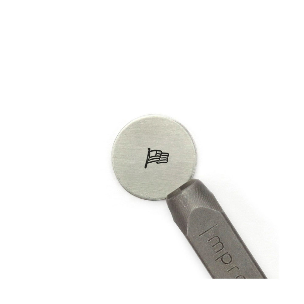 Metal Stamping Tools ImpressArt Waving American Flag Metal Design Stamp, 5mm